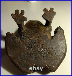 Collectible Antique Hubley Frog Toad Cast Iron Doorstop 6 Original Solid Used
