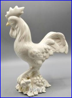 Collectible Large English Off White Antique Iron Rooster Door Stop Door Porter