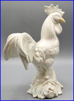 Collectible Large English Off White Antique Iron Rooster Door Stop Door Porter