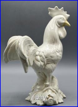 Collectible Large English Off White Antique Iron Rooster Door Stop Door Porter