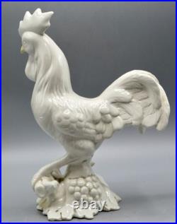 Collectible Large English Off White Antique Iron Rooster Door Stop Door Porter