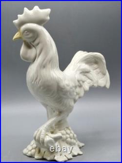 Collectible Large English Off White Antique Iron Rooster Door Stop Door Porter