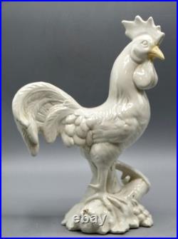 Collectible Large English Off White Antique Iron Rooster Door Stop Door Porter