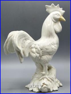 Collectible Large English Off White Antique Iron Rooster Door Stop Door Porter