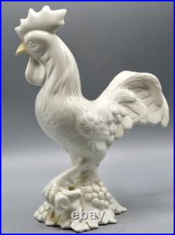 Collectible Large English Off White Antique Iron Rooster Door Stop Door Porter