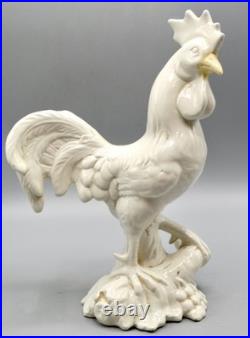 Collectible Large English Off White Antique Iron Rooster Door Stop Door Porter