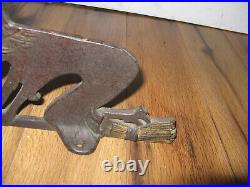 DAMAGED Antique Rare Cast Iron Flying Witch Door Stop Boot Scraper Albany NY