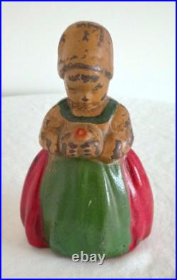 DUTCH GIRL CAST IRON DOORSTOP Full Figure, No Markings, 4 1/2 lbs. 6 1/2