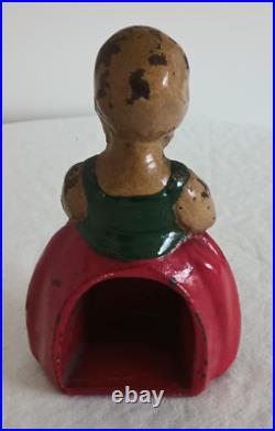 DUTCH GIRL CAST IRON DOORSTOP Full Figure, No Markings, 4 1/2 lbs. 6 1/2