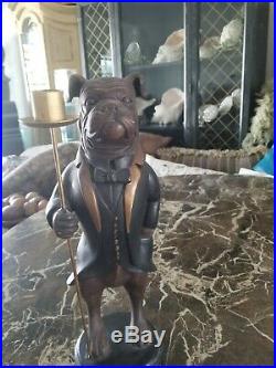 Dog Butler Candleholder Statues Doorstops bulldog candle
