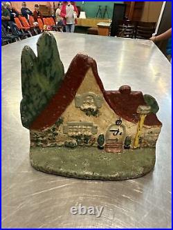 Doorstop Cottage, House with Red Roof Eastern Spec Mfg Co Cast Iron 1920s