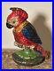 EXCEPTIONAL_Antique_HUBLEY_35_Cast_Iron_PARROT_Doorstop_TERRIFIC_COLORS_Patina_01_zver