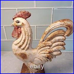 Early 20th Century Original Painted Rooster Door Stop, Vintage CS Cast Iron Early 20th Century Original Painted Rooster Door Stop, Vintage CS Cast Iron
