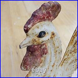 Early 20th Century Original Painted Rooster Door Stop, Vintage CS Cast Iron Early 20th Century Original Painted Rooster Door Stop, Vintage CS Cast Iron