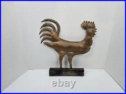 Early Antique Cast iron Hand forged folk art Rooster/cock weathervane/doorstop