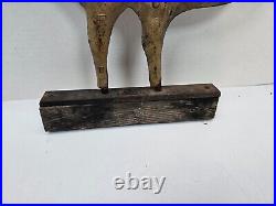 Early Antique Cast iron Hand forged folk art Rooster/cock weathervane/doorstop