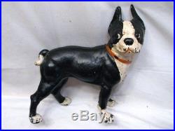 Early Cast Iron Boxer Boston Terrier Door Stop Bull Dog Doggy Doorstop Figure