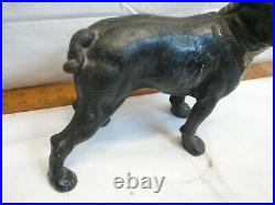 Early Cast Iron Boxer Dog Door Stop Boston Terrier Bull Figural Doorstop Hubley