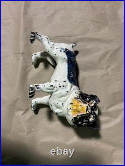 English Bulldog Cast Iron Door Stop Hood College Antique