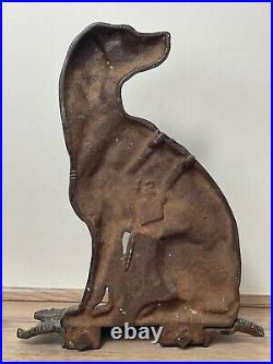 English Victorian 19th Century Country Home Seated Hound Dog Cast Iron Door Stop