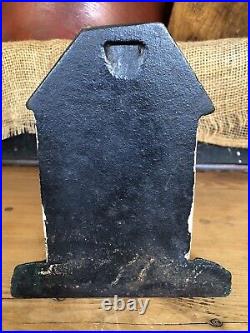 Extremely Rare ANTIQUE CAST IRON Outhouse DOORSTOP