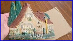Fantastic Patina Antique Red Roof Cottage Doorstop, Littco Products Fantastic Patina Antique Red Roof Cottage Doorstop, Littco Products