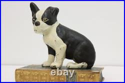 Farmhouse Antique Painted Cast Iron Boston Terrier Doorstop #53942 Farmhouse Antique Painted Cast Iron Boston Terrier Doorstop #53942