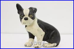 Farmhouse Antique Painted Cast Iron Boston Terrier Doorstop #53942 Farmhouse Antique Painted Cast Iron Boston Terrier Doorstop #53942