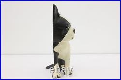 Farmhouse Antique Painted Cast Iron Boston Terrier Doorstop #53942 Farmhouse Antique Painted Cast Iron Boston Terrier Doorstop #53942