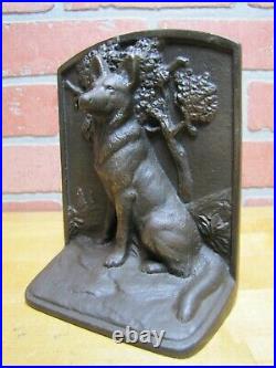 GERMAN SHEPHERD Antique Cast Iron Dog Bookend Doorstop Decorative Art Statue