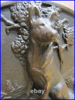 GERMAN SHEPHERD Antique Cast Iron Dog Bookend Doorstop Decorative Art Statue
