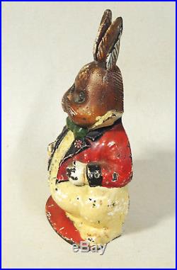 GRANDPA RABBIT Tuxedo HUBLEY Antique vtg DOORSTOP Cast Iron Alice in Wonderland GRANDPA RABBIT Tuxedo HUBLEY Antique vtg DOORSTOP Cast Iron Alice in Wonderland