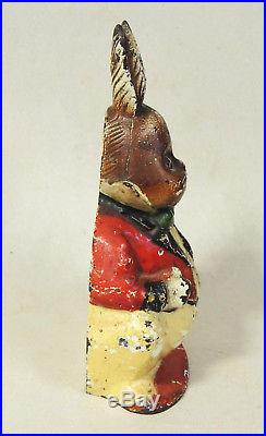 GRANDPA RABBIT Tuxedo HUBLEY Antique vtg DOORSTOP Cast Iron Alice in Wonderland