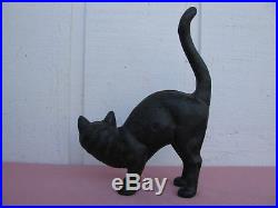 GREEN EYED BLACK CAT Hubley Hunchback CAST IRON DOOR STOP VINTAGE