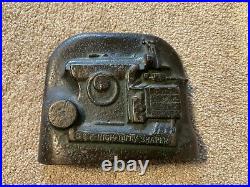 G&E gould and eberhardt high duty shaper cast iron advertising door stop G&E gould and eberhardt high duty shaper cast iron advertising door stop