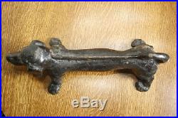 Genuine Antique Cast Iron DACHSHUND Boot Scraper. Dog Door Stop. Real Deal
