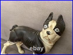 Genuine Hubley Antique 1916 Cast Iron Boston Terrier Bull Dog Door Stop