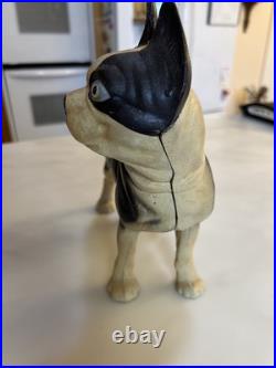 Genuine Hubley Antique 1916 Cast Iron Boston Terrier Bull Dog Door Stop Genuine Hubley Antique 1916 Cast Iron Boston Terrier Bull Dog Door Stop