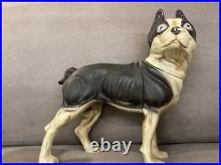 Genuine Hubley Antique 1916 Cast Iron Boston Terrier Bull Dog Door Stop
