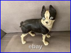 Genuine Hubley Antique 1916 Cast Iron Boston Terrier Bull Dog Door Stop