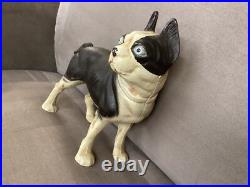 Genuine Hubley Antique 1916 Cast Iron Boston Terrier Bull Dog Door Stop