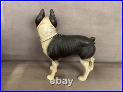 Genuine Hubley Antique 1916 Cast Iron Boston Terrier Bull Dog Door Stop