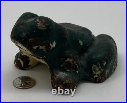 HEAVY Large Antique Cast Iron Frog Doorstop 5lbs 4.4oz 5L x 4.5W x 3H