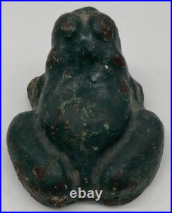 HEAVY Large Antique Cast Iron Frog Doorstop 5lbs 4.4oz 5L x 4.5W x 3H
