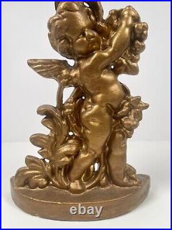 HEAVY Metal Iron Cherub Door Stop Holder Angel Vintage Shabby Chic Victorian