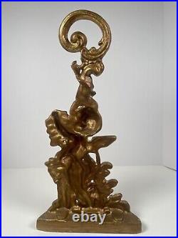 HEAVY Metal Iron Cherub Door Stop Holder Angel Vintage Shabby Chic Victorian