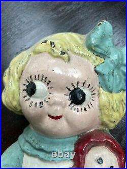 HUBLEY # 75 Dolly Dimple Toy Doll Statue Cast Iron Doorstop G. G. Drayton