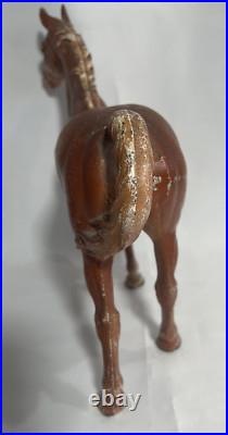 HUBLEY Cast Iron Brown Thoroughbred HORSE Antique DOORSTOP 10 3/4 x 12 HUBLEY Cast Iron Brown Thoroughbred HORSE Antique DOORSTOP 10 3/4 x 12