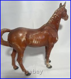 HUBLEY Cast Iron Brown Thoroughbred HORSE Antique DOORSTOP 10 3/4 x 12 HUBLEY Cast Iron Brown Thoroughbred HORSE Antique DOORSTOP 10 3/4 x 12
