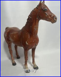 HUBLEY Cast Iron Brown Thoroughbred HORSE Antique DOORSTOP 10 3/4 x 12 HUBLEY Cast Iron Brown Thoroughbred HORSE Antique DOORSTOP 10 3/4 x 12
